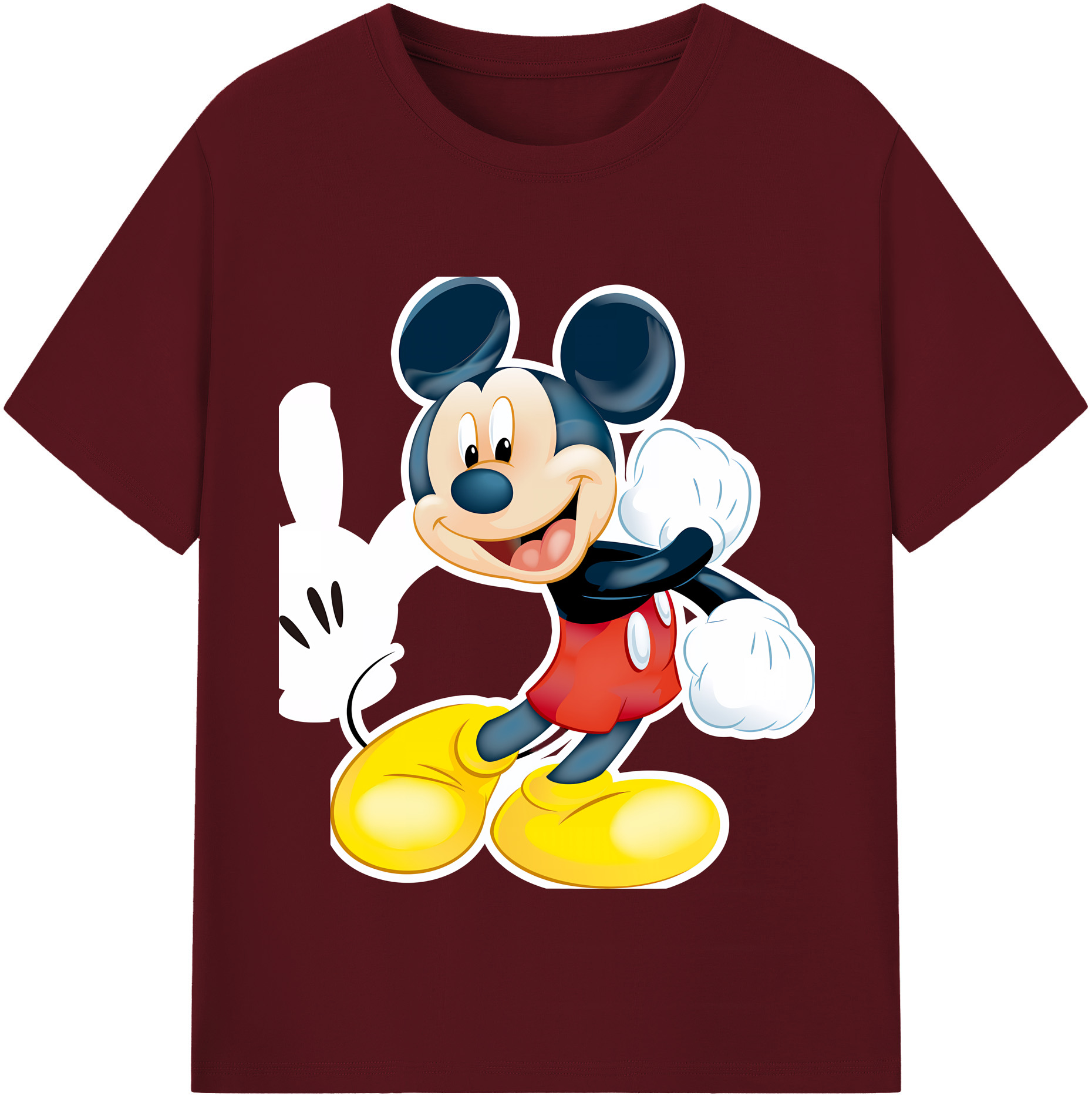 （画像用） ミッキーマウス Mickey Mouse 綿100％半袖Tシャツ（フロントプリント）